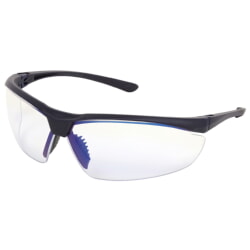 MCR Safety MCRVL210MB Blade Navy Frame Clear Blue Light Safety Glasses [12 Pack]