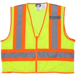 MCR Safety WCCL2LFR Class 2 Safety Vest Limited Flammability Hi-Viz Green