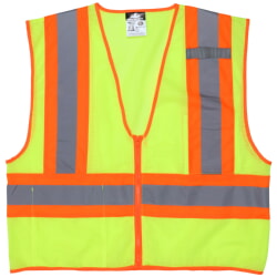 MCR Safety WCCL2L Class 2 Two Tone Safety Vest Hi-Viz Green