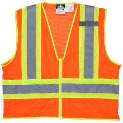 MCR Safety WCCL2LFR Class 2 Safety Vest Limited Flammability Hi-Viz Orange