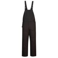Portwest DC802BKR DuraDuck Work Quilt Lined Bib and Brace Black