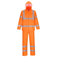 Portwest H448ORR Hi-Vis Packaway Rainsuit Hi Viz Orange