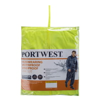 Portwest L440YER Essentials Rainsuit (2 Piece Suit) Hi Viz Green