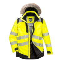 Portwest PW369YBR PW3 Hi-Vis Winter Parka Jacket Hi Viz Green
