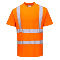 Portwest S170ORR Cotton Comfort Short Sleeve T-Shirt Hi Viz Orange