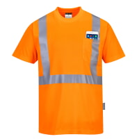 Portwest S190ORR Hi-Vis Pocket T-Shirt Hi Viz Orange