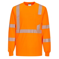 Portwest S195ORR Segmented Tape Long Sleeve T-shirt Hi Viz Orange