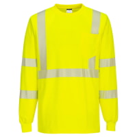 Portwest S195YER Segmented Tape Long Sleeve T-shirt Hi Viz Green