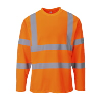 Portwest S278ORR Cotton Comfort Long Sleeve T-Shirt Hi Viz Orange