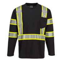 Portwest S346BKR Iona Plus Long Sleeve T-Shirt Black