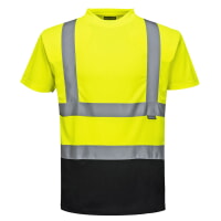 Portwest S378YBR Two-Tone T-Shirt Hi Viz Green-Black