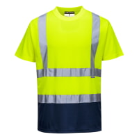 Portwest S378YNR Two-Tone T-Shirt Hi Viz Green-Navy