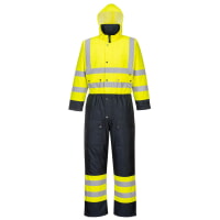 Portwest S485YNR Hi-Vis Contrast Coverall Hi Viz Green-Navy