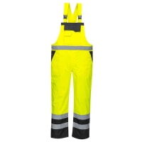 Portwest S488YBR Contrast Bib and Brace - Unlined Hi Viz Green-Black