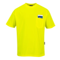 Portwest S578YER Non ANSI Pocket Short Sleeve T-Shirt Hi Viz Green