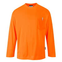 Portwest S579ORR Non ANSI Pocket Long Sleeve T-Shirt Hi Viz Green