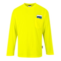 Portwest S579YER Non ANSI Pocket Long Sleeve T-Shirt Hi Viz Green