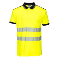 Portwest T180YBR PW3 Hi-Vis Short Sleeve Polo Shirt Hi Viz Green