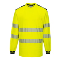 Portwest T185YBR PW3 Hi-Vis Long Sleeve T-Shirt Hi Viz Green