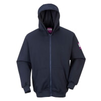 Portwest UFR81NAR FR Zipper Front Hooded Sweatshirt Navy