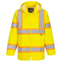 Portwest UH400YER Hi-Vis Contrast Tape Rain Jacket Hi Viz Green