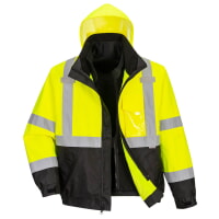 Portwest US365YBR Hi-Vis Premium 3-in-1 Bomber Hi Viz Green-Black