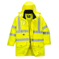 Portwest US427YER Hi-Vis 7-in-1 Traffic Jacket Hi Viz Green