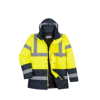 Portwest US466YNR Hi-Vis Contrast Traffic Jacket Hi Viz Green-Navy