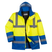 Portwest US466YRB Hi-Vis Contrast Traffic Jacket Hi Viz Green-Blue