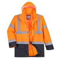 Portwest US768ONR Hi-Vis Executive 5-in-1 Jacket Hi Viz Orange-Navy