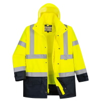 Portwest US768YNR Hi-Vis Executive 5-in-1 Jacket Hi Viz Green-Navy