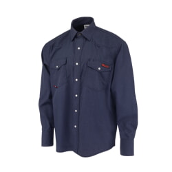 Radians FRS-004-Navy VolCore CAT 2 Vented Pearl Snap FR Shirt