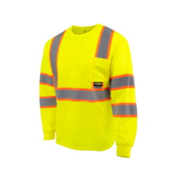 Radians ST41-3 Class 3 Mesh Long Sleeve T-Shirt with Contrast Trim - Green