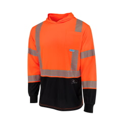 Radians ST631B-3-Orange Class 3 Hi-Vis Long Sleeve Hooded T-Shirt