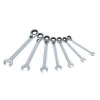 Surtek 100574 Sae Reversible Ratcheting Combination Wrench 7 Piece Set