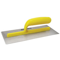 Surtek 123187 Triangular V-Notched Hand Trowel with 6 Rivets Plastic Handle, 11" L x 5" W