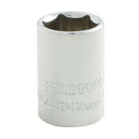 Surtek 4412M 1/4" Drive Standard 6-Point Metric Socket 12mm