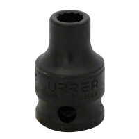 URREA 7214 3/8" Drive Black Standard Impact Socket 12 Point 7/16"