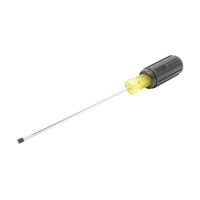 URREA 9435 Heavy Duty Cushion Grip Cabinet Slotted Tip Screwdriver, Round Shank, Tip Size 3/16", Blade Length 8"