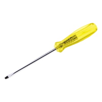 URREA 9616 Amber Slotted Screwdriver, Round Shank, Tip Size 1/4", Total Length 10"