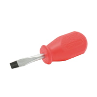 URREA 9652R R-Series Stubby Slotted Screwdriver Round Shank, Tip Size 1/4", Blade Length1-1/2", Red Handle