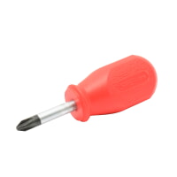 URR9671R R-Series Stubby Phillips Screwdriver Round Shank, Tip Size PH #2, Blade Length 1-3/8", Red Handle