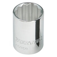 Surtek F5132 3/8" Drive Standard Socket 12 Point Chrome Finish 1"