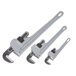 Williams 13542 Heavy Duty Aluminum Pipe Wrench Set 3-Piece (8", 12", 18")
