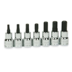 Williams 31904 Standard Length Hex Bit Socket Set 3/8" Drive 7 Piece Metric