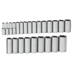 Williams JHW32945 Deep Socket Set 1/2" Drive 24-Piece METRIC