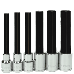 Williams 32953 Long Hex Bit Socket Set 1/2" Drive 6-Piece Metric