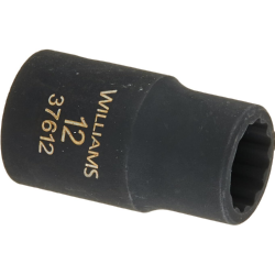 Williams 37612 1/2" Drive Shallow Impact Socket 12-Point Metric 12 mm