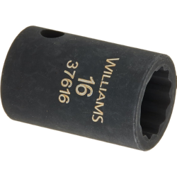 Williams 37616 1/2" Drive Shallow Impact Socket 12-Point Metric 16 mm