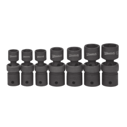 Williams 37918 Universal 6-Point Impact Socket Set on Rail 1/2" Drive 7-Pcs
